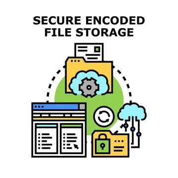 Secure file storage system using cloud technology Stockillustratie