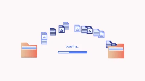 Secure File Transfer And Backup Animation. Data Sharing And Storage Solutions. Stock Footage 311320463