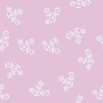 Secure file upload computer server line seamless pattern Stock Illustration