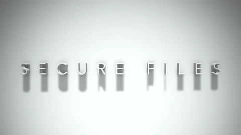 Secure files 3D title animation white text on a white background 動画素材 299823554