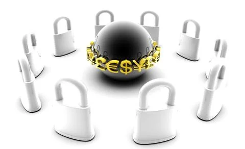 Secure financial data Stock Illustration