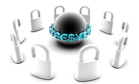 Secure financial data Stock Illustration