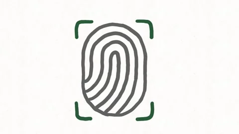 Secure Fingerprint Authentication Scan Animation Stock Footage 341863440