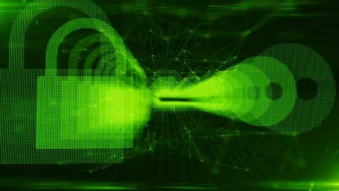 Secure firewall network virus malware hack protection online internet security Illustrazione stock