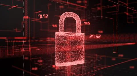 Secure firewall network virus malware hack protection online Internet securit Illustrazione stock