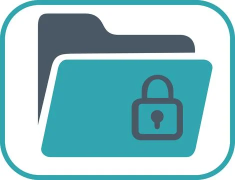 Secure folder data protection flat icon 스톡 일러스트