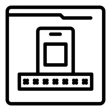 Secure folder icon outline vector. Factor verification 스톡 일러스트