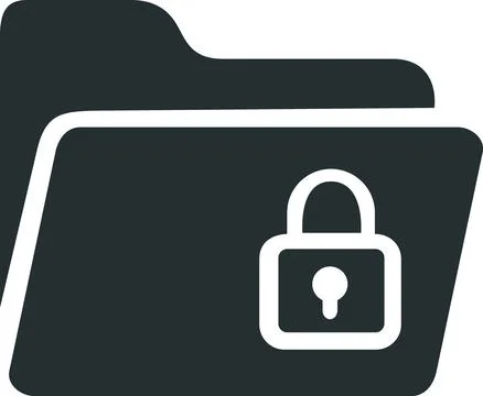 Secure folder icon with padlock protection Иллюстрация