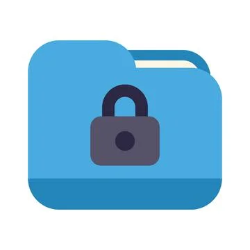 Secure folder icon showing data protection and privacy Stock Illustration