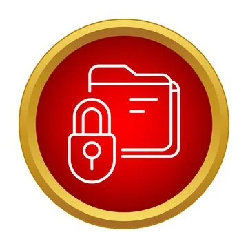 Secure folder icon showing data privacy and protection Stock Illustration