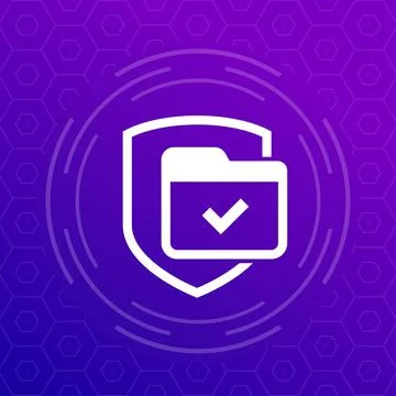 Secure folder, protected data vector icon Illustrazione stock