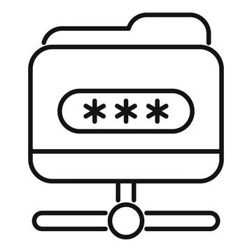 Secure folder sharing with password protection icon 스톡 일러스트