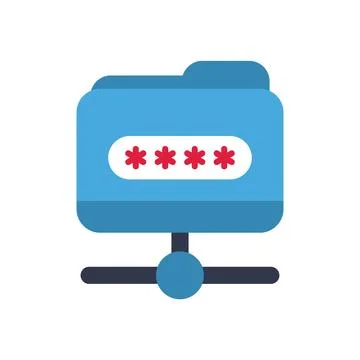 Secure folder sharing with password protection icon イラスト素材