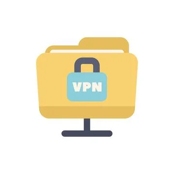 Secure folder with vpn connection showing data protection concept Illustrazione stock