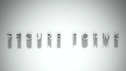 Secure forms 3D title animation white text on a white background Video stock 299823210