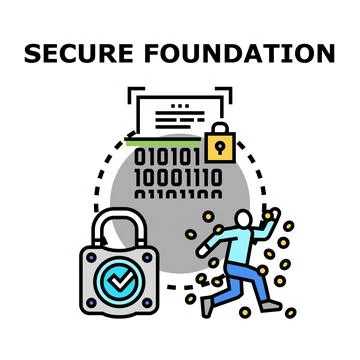Secure foundation protecting personal data and information access 스톡 일러스트
