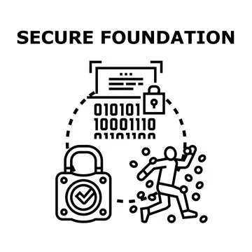 Secure foundation protecting personal data and information access Stock Illustration