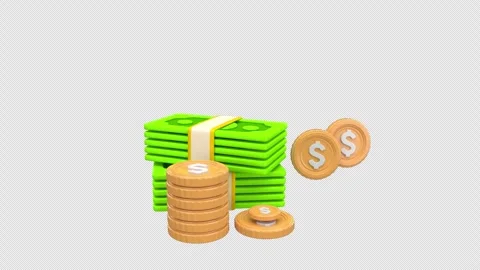 Secure Funds Concept with Cash Stack and Shield - 3D Finance Render Stock Footage 313467134