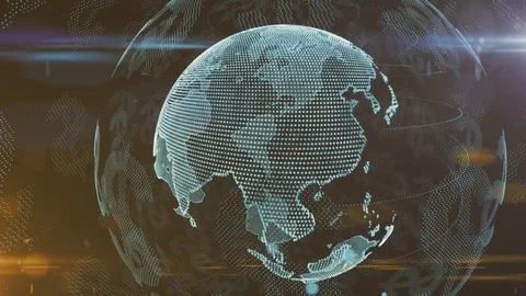 Secure global financial network blockchain crypto currencies bitcoin ethereum  Stock Footage 79548824