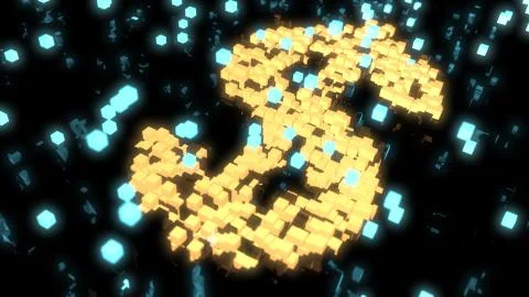 Secure global financial network using blockchain encryption for crypto currencie Illustrazione stock