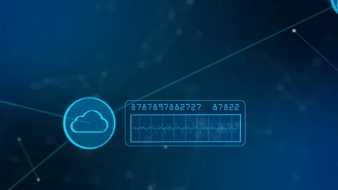 Secure global network and personal information. Digital cloud computing cyber Stock-Footage 104225876