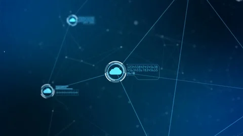 Secure global network. Digital cloud computing cyber security concept Stock Footage 104053572