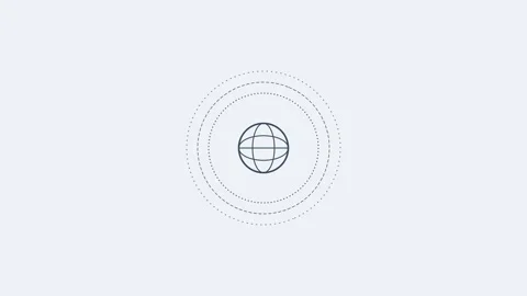 Secure global network line icon with rotating rings, slate gray style Vídeos de archivo 342595368