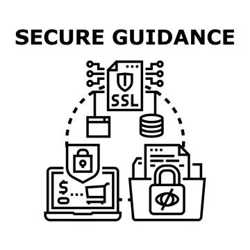 Secure guidance for digital data protection and privacy Stockillustratie