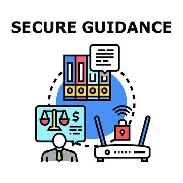 Secure guidance protecting business data and legal information Stockillustratie