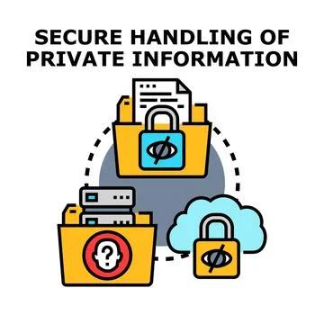 Secure handling private information for data protection Stock Illustration