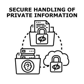 Secure handling private information for data protection 스톡 일러스트