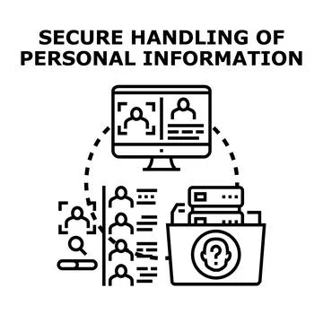 Secure handling protecting personal data and user information Stock Illustration