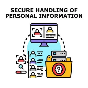 Secure handling protecting personal data and user information Stock Illustration