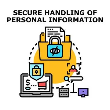 Secure handling protecting personal information and digital data Stock Illustration