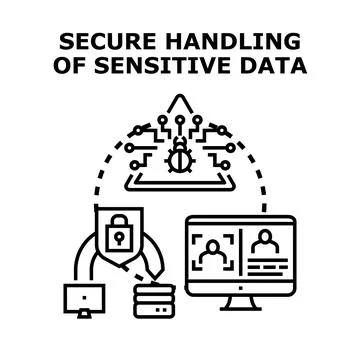 Secure handling protecting sensitive data from cyber threats Stockillustratie