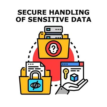 Secure handling sensitive data and privacy management system Stock Illustration