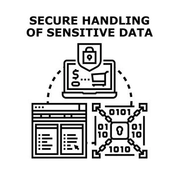 Secure handling sensitive data concept protecting digital information 스톡 일러스트