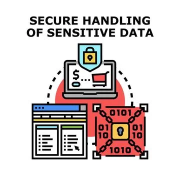 Secure handling sensitive data concept protecting digital information Stockillustratie