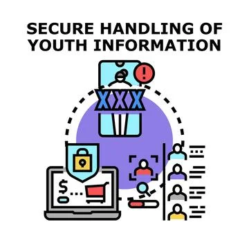 Secure handling of sensitive youth information online Illustrazione stock