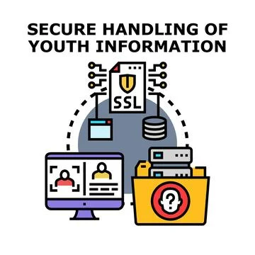 Secure handling youth information concept illustration Illustrazione stock
