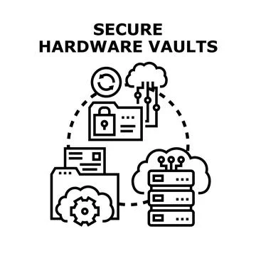 Secure hardware vaults protecting sensitive data in cloud infrastructure 스톡 일러스트