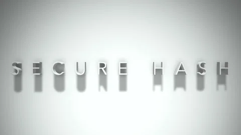 Secure hash 3D title animation with shadows on a white background Stock-Footage 297515300