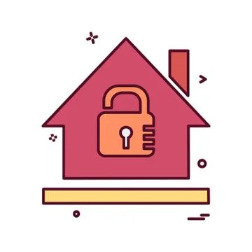 Secure Home icon design vector Stockillustratie