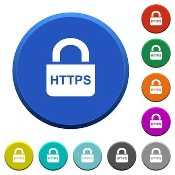 Secure http protocol beveled buttons Stock-Illustration