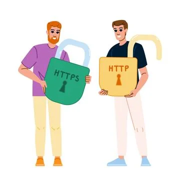 Secure https http vector Ilustração Stock