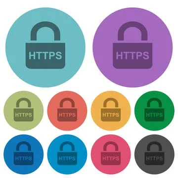 Secure https protocol color darker flat icons Ilustración de archivo