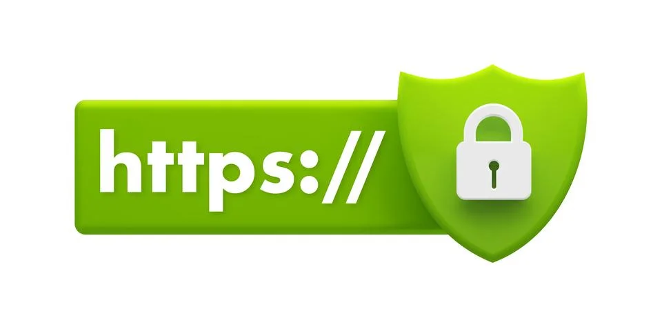 Secure HTTPS protocol shield symbolizing website security and encrypted internet 스톡 일러스트