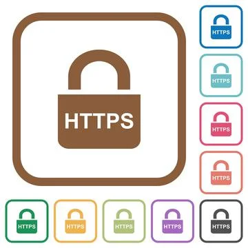 Secure https protocol simple icons Illustration