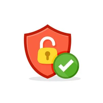 Secure icon in flat style. Privacy guarantee vector illustration on isolate.. Stock Illustration