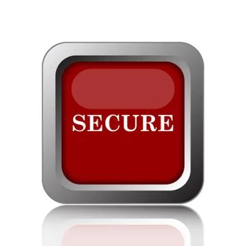 Secure icon. Internet button on white background. Stock Illustration